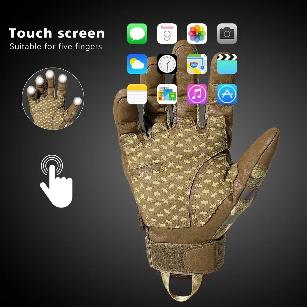 Mens tactical gloves with full finger hard shell protection touch screen shooting horseback riding combat outdoor hunting fishing hiking gloves 241127