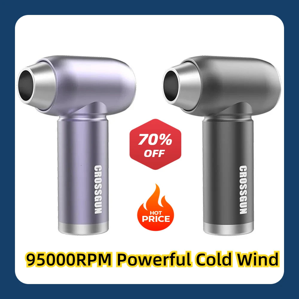 95000RPM Mini Jetfan Electric Compressed Air Duster Cleaner Rechargeable Portable Powerful Turbo Fan Dust Removal Hair Dryer 241128