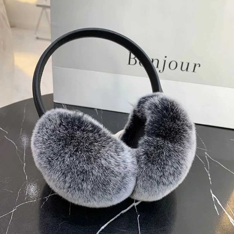 Natural Rex Rabbit Fur Eartips Fashionable Womens Warmth Russian Winter Real Fur Eartips Childrens Eartips Fur Eartips X241128