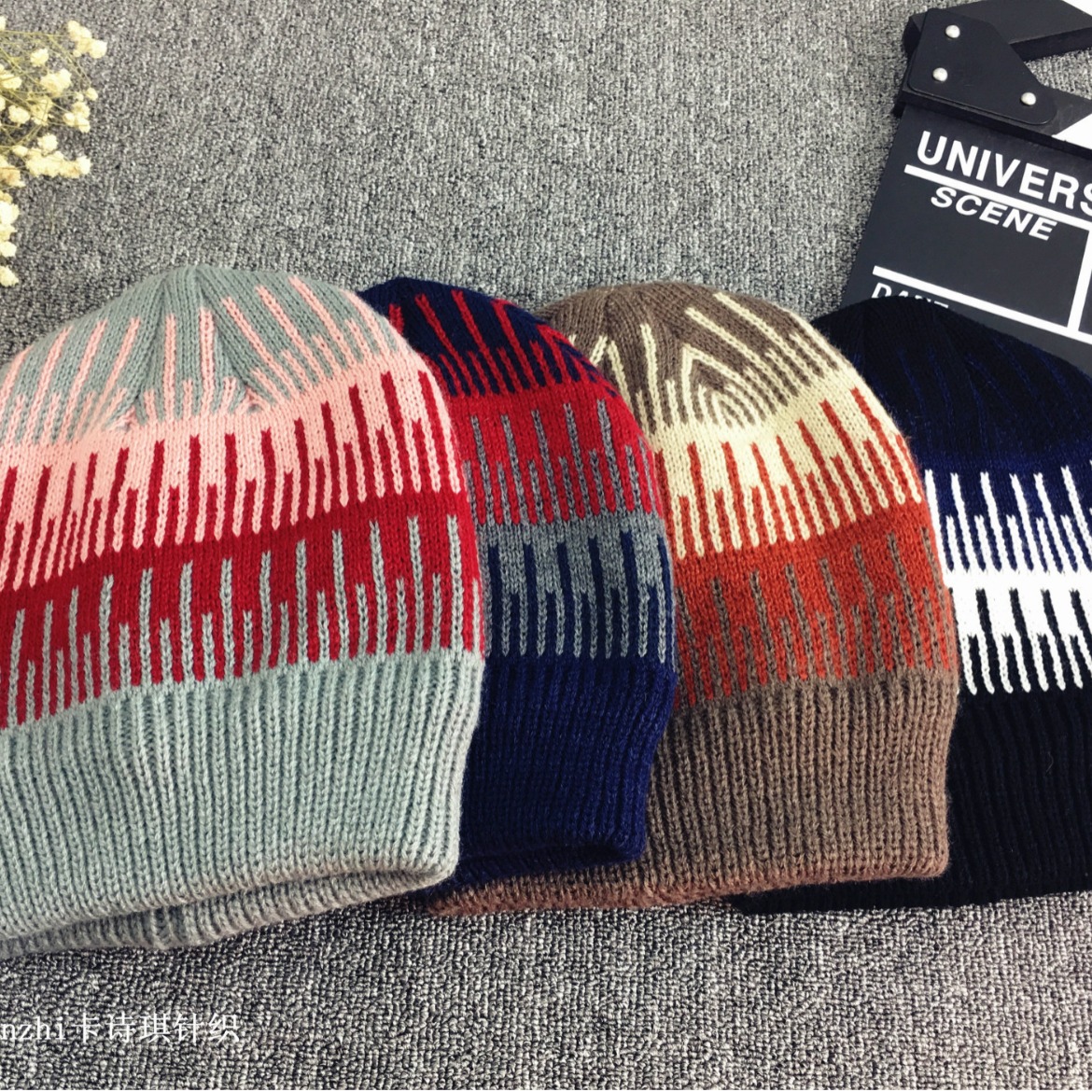 Korean version hat men's winter velvet warm woolen hat winter knitted hat thick ear protection head cap wholesale