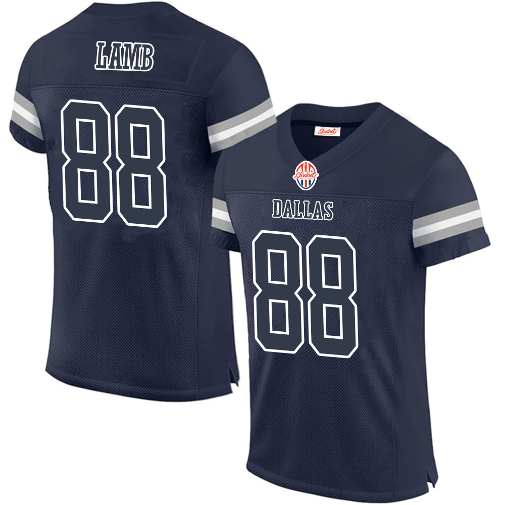 DIGGS,TREVON#7 LAMB,CEEDEE#88 PARSONS,MICAH#11 PRESCOTT,DAK#4 REDWINE,SHELDRICK#20This baseball uniform is a quick-drying custom-made sportswear for t