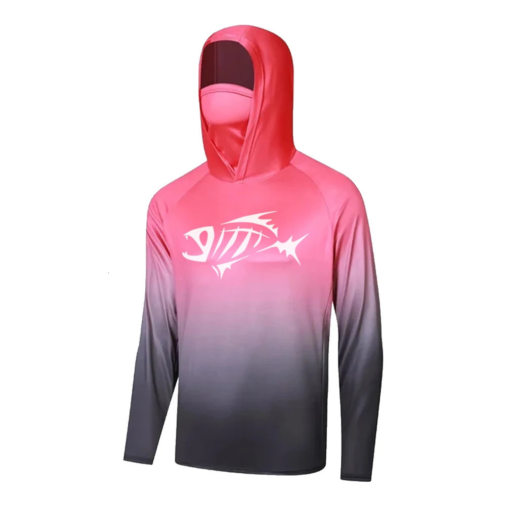 Masked fishing hoodie mens long sleeved sweater moisture resistant Uv fishtail suit 241127