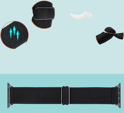 Scrunchie Strap for watch band 42mm 44mm 45mm Elastic Nylon solo Loop bracelet iWatch series 3 4 5 6 se 7