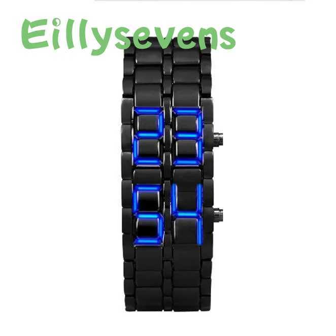 New Arrival Fashion Black Fl Metal Digital Watch for Men and D Showcase Gift for Ma Sport Creative Relogio Minino for Men Z241128