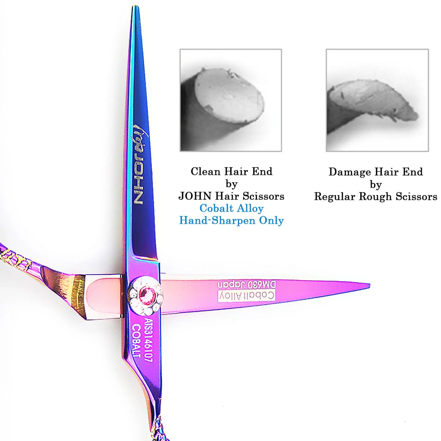 JOHN Professional Hairdressing Scissors Japan Hair Stylist Cutting Rainbow Purple Shears Dresser Salon 241122