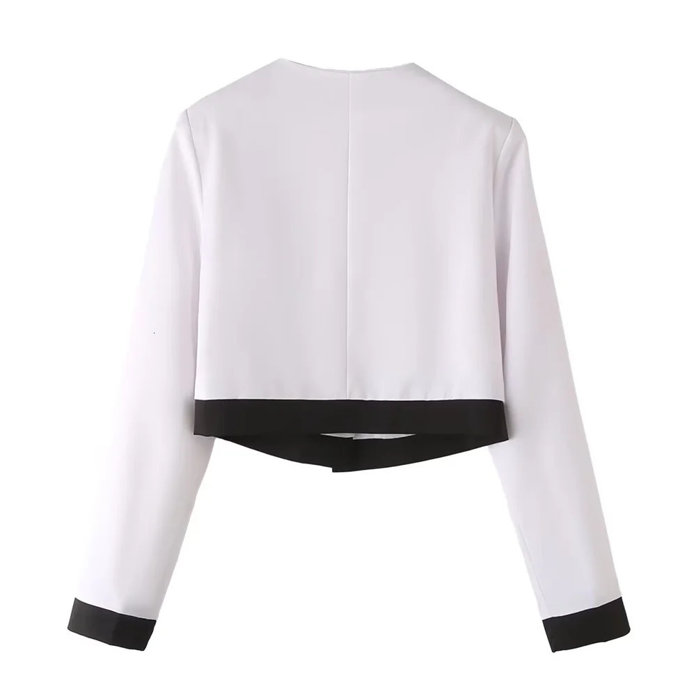 PB ZAVersatile Short Suit for Women Spliced Bra Mini Skirt Set Fashion and Elegance Spring Coat 240423