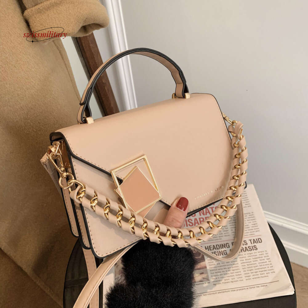 Flip Small Square Shoulder Women's Wallet Fashion PU Leather Handbag With Chain Decor Messenger Crossbody Bag #22 swissmilitary
