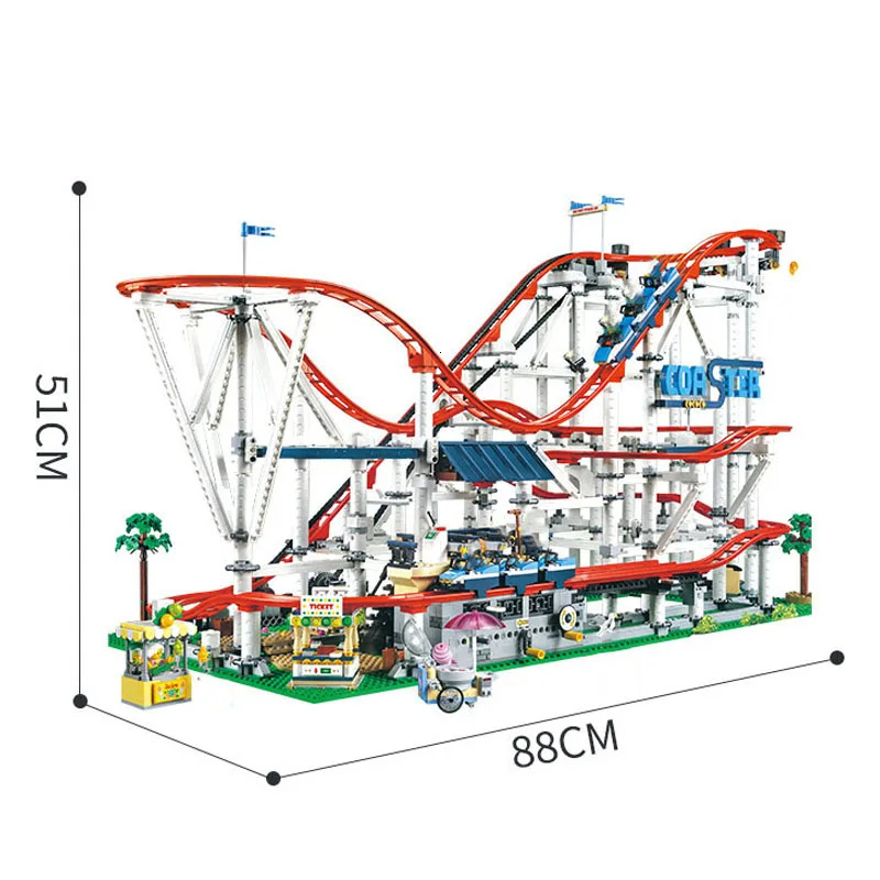 Blocks Spot 15039 Big Roller Coaster Compatible 10261 18003 Diy Model 4619Pcs Building Blocks Childrens Birthday Gifts S2412192