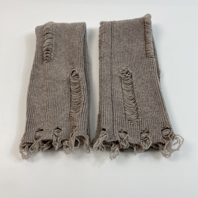 Design wool knitted pile socks thin and slimming fashionable leg covers for spicy girls Japanese JK windbreak hole personalized sock covers