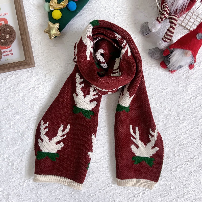 Dog Apparel Accessories Scarf Adult and pet Christmas scarves decorations Autumn Winter Pet Clothing Cat Color Blocking Knitted Collar For Small Dogs 