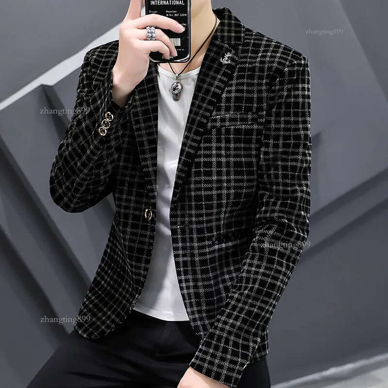 Men's Suits Blazers Mens Slim Fit for Men Business Formal Coat Wedding Suit Jackets Male Fashion Corduroy Blazer Jacket 230111