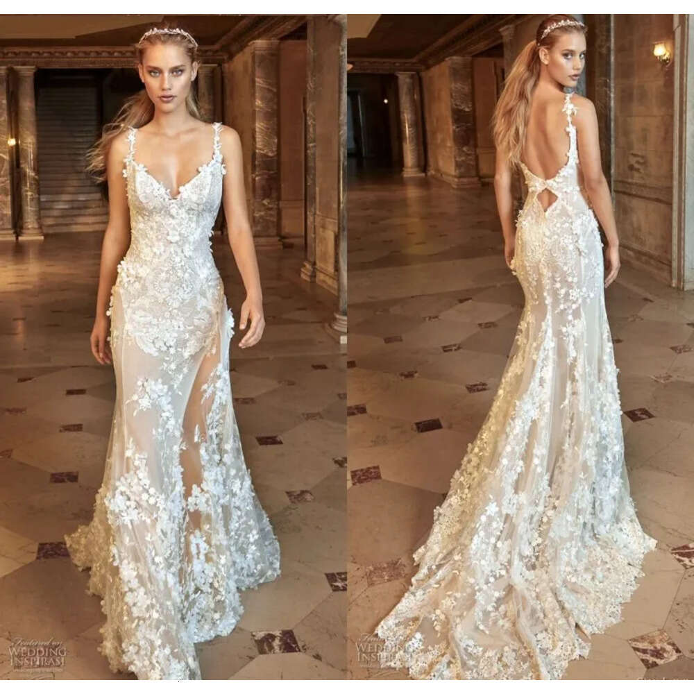 Sexy Sheer Gorgeous Mermaid Dresses See Through Backless Bridal Gowns Full Floral Lace Wedding Dress Vestidos De Noiva