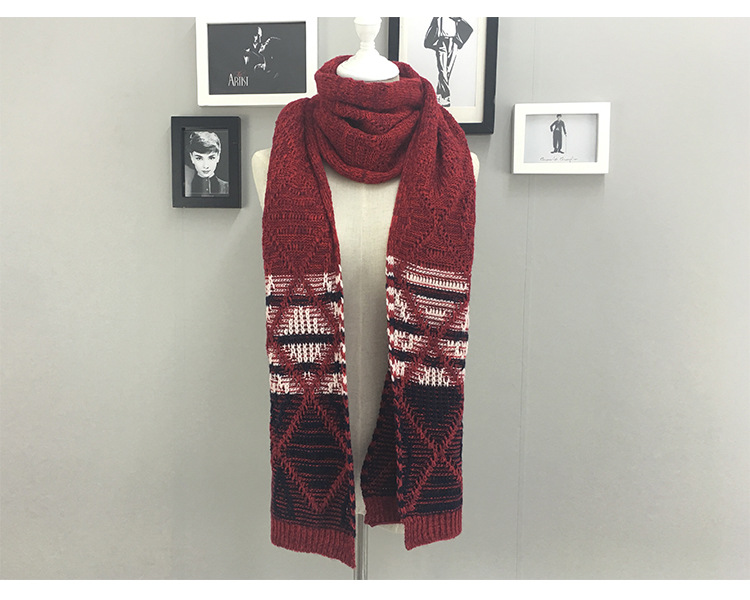 Autumn and Winter New Fashionable Warm Splicing Scarf Extended Scarf Men's Scarf Wholesale