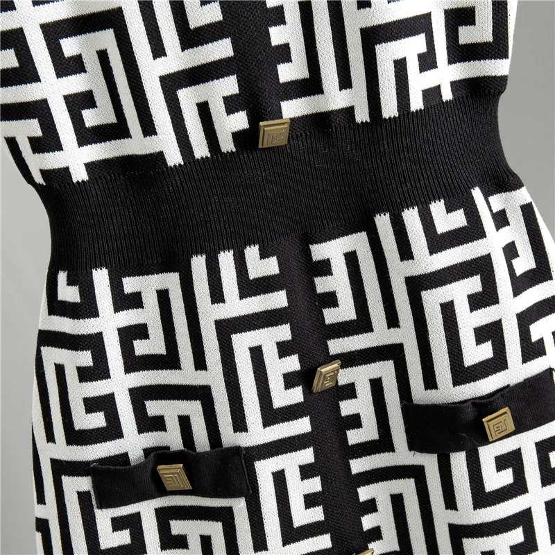 Women Suit Knitted Sweaters and Dress Two Pieces Set Spring Autumn Elegant Casual Knitwear Cardigans Jumpers Pull Femme 240423