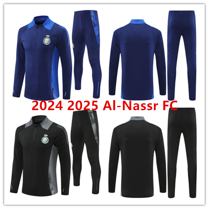 Al Nassr FC soccer tracksuit 2024 2025 CR7 Gonzalo Talisca Ghislain Konan Vincent Men and kids 24 25 Al-Nassr FC training suit jogging kit chandal futbol survetement