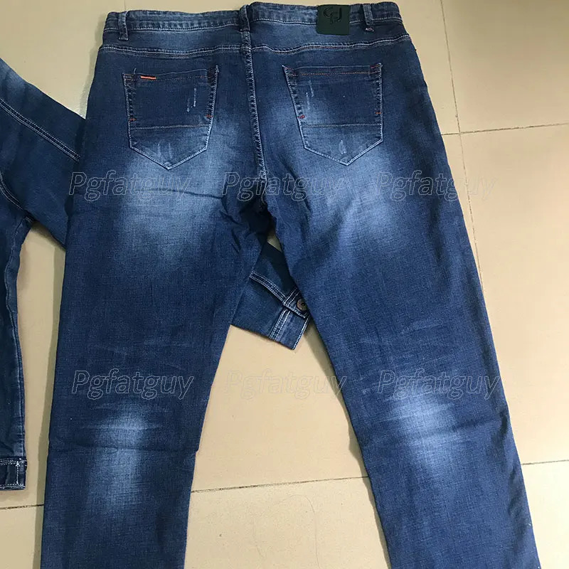 Mens simple slim fit elastic denim suit long sleeved jacket and pants business casual denim suit spring day outfit 2 pieces 241209