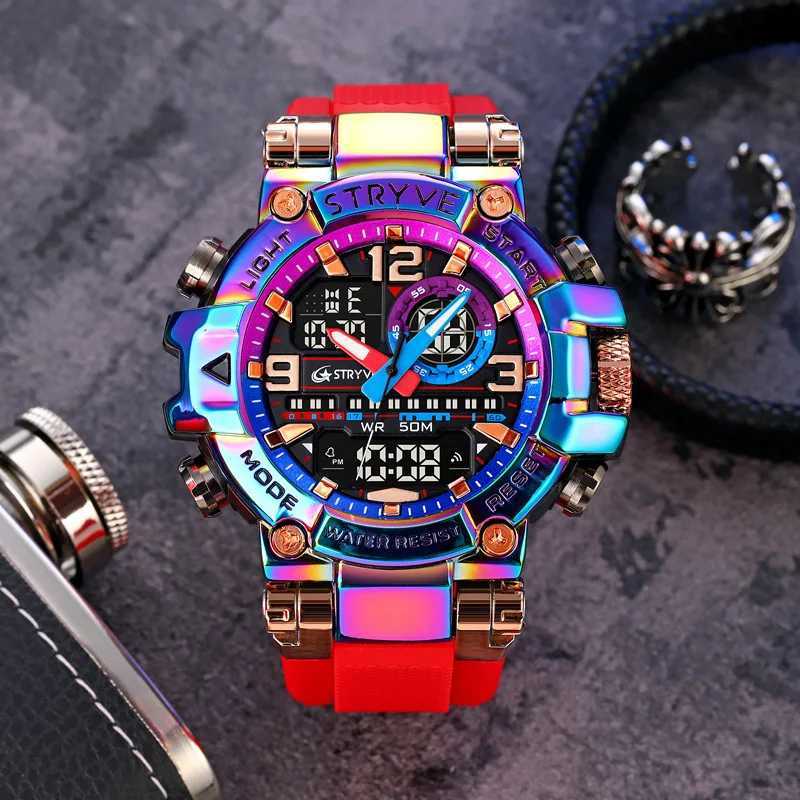 New Arrival UTHAI CQ254 Fashion Sports Color Night Light Mens Electric Waterproof Mti Functional Clock Z241128