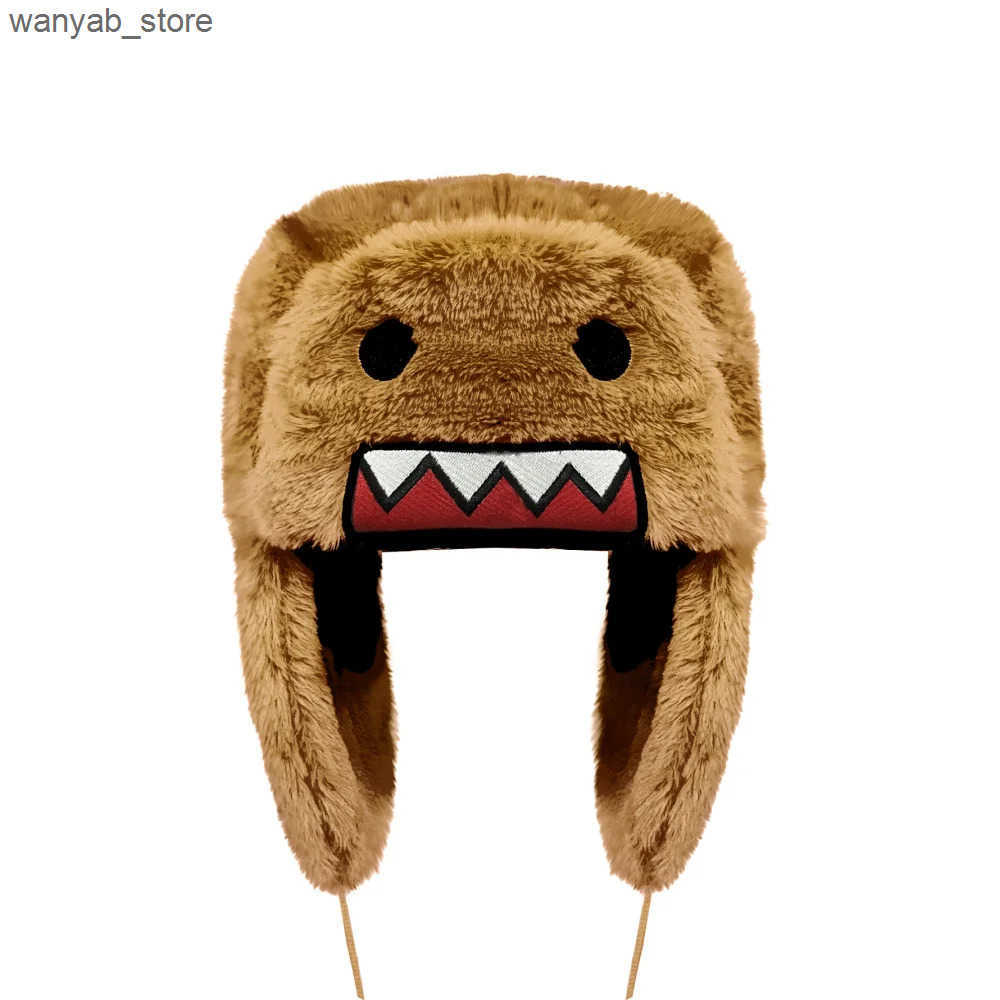 Beanie/Skull Caps Autumn and Winter Y2K Street Personal Lei Feng Hat Womens Embroidered Earmuffs Fce Hat Warm Earmuffs Warm Travel essence L240910