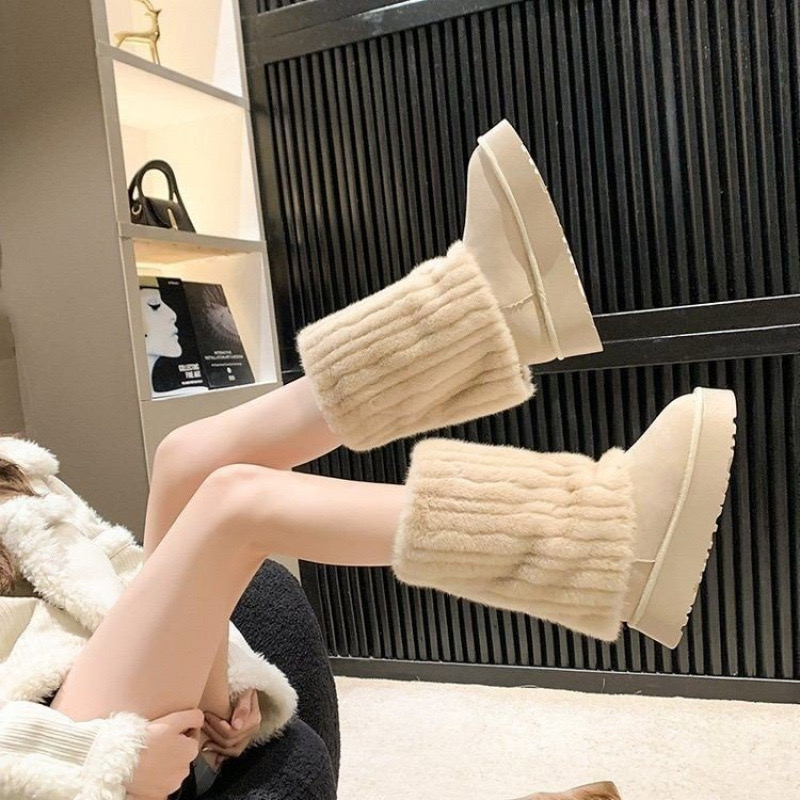 Platform Winter Women Shoes Keep Warm Mid-Calf Snow Boots Ladies Lace-up Comfortable New Quality Waterproof atos Mujer 5de3