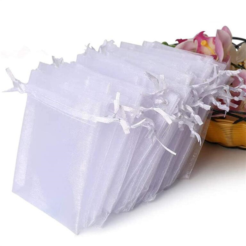 50Pcs 7*9cm Organza Bag Jewelry Packaging Gift Candy Wedding Party Goodie Packing Favors Pouches Drawable Bags Present Sweets Pouches