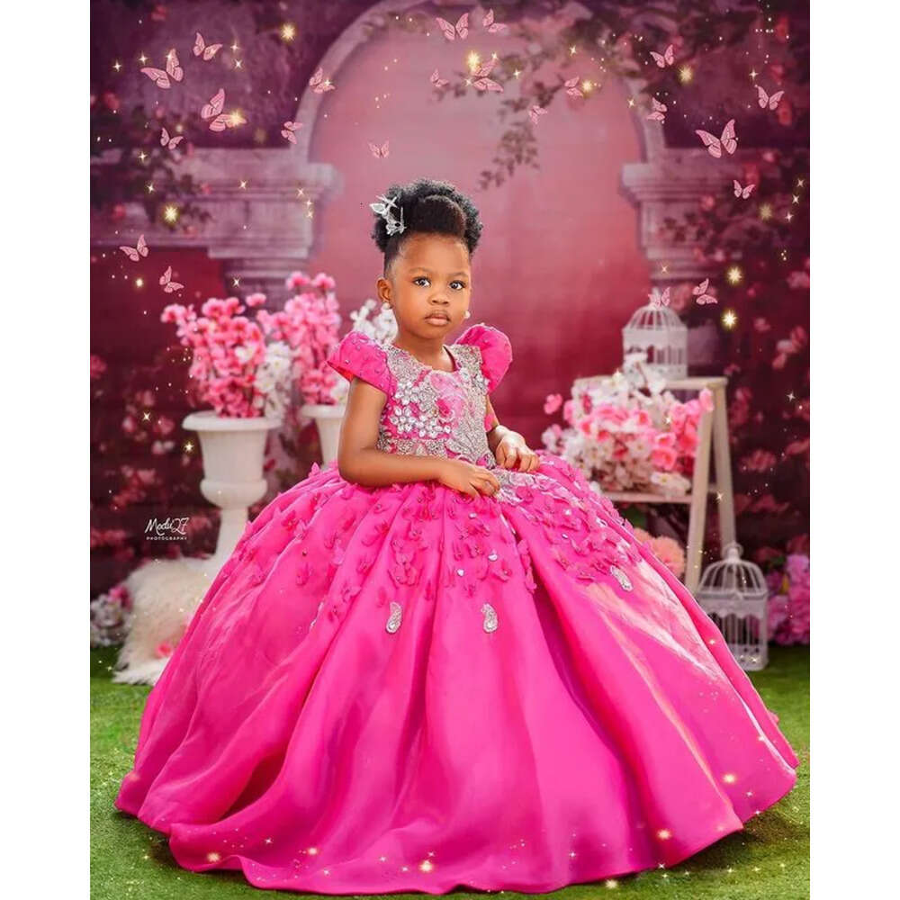 Dresses Fuia Crystals Ball Wer Gown Tulle V Neck Beaded Vintage Little Girl Peageant Dress Gowns Zj S 6660306