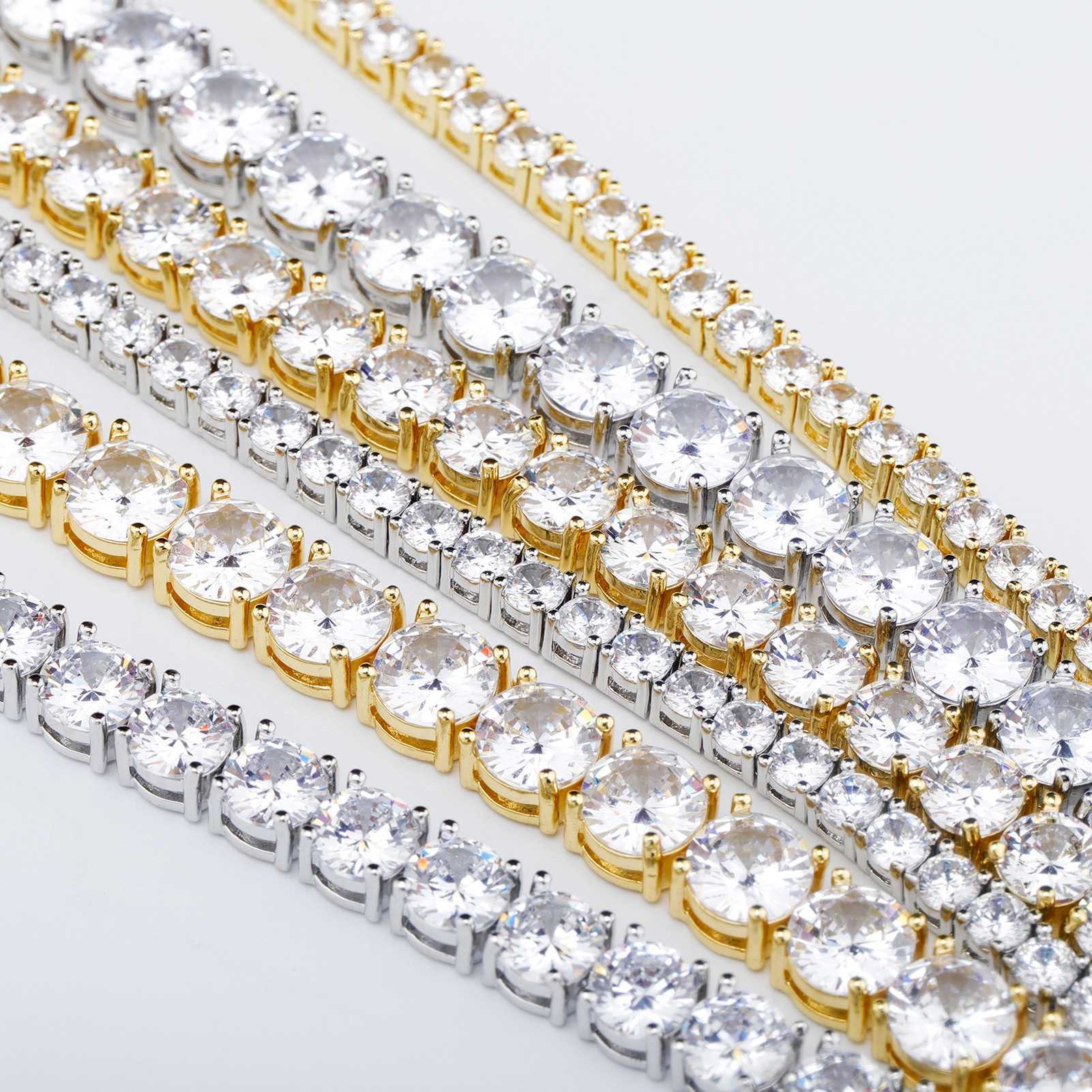 925 silver moissanite bracelet iced out VVS moissanite 3mm 4mm tennis bracelet spring clasp lab diamond tennis chain necklace