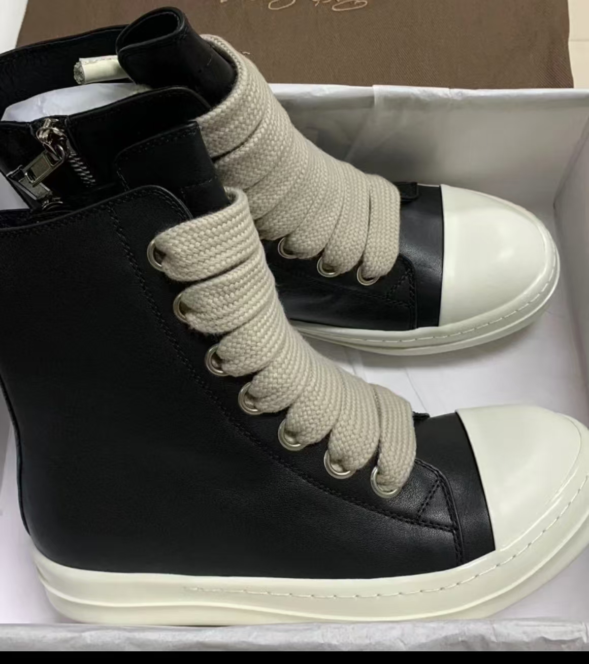 Unisex designer men and women casual boots high top leather boots - versatile black canvas outdoors footwear Sizes 35-47 with original Box