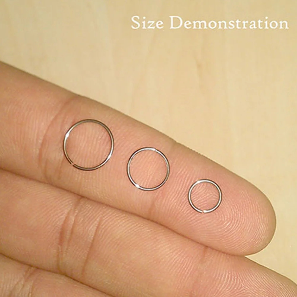 Fashion Stainless Steel Seamless Segment Rings Nose Hoops Ear Piercing Tragus Cartiliage Sexy Body Jewelry 241125