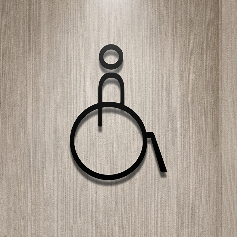 Toilet Logo Creative WC Logo Door Stickers Mens and Womens Toilet Logo Door Stickers 241127