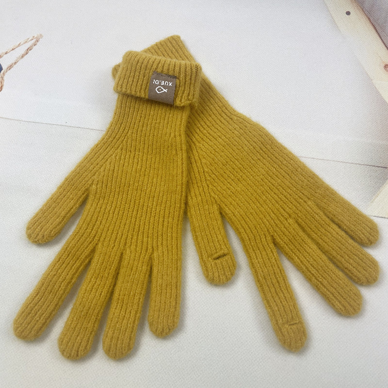 Elegant Winter Fine Wool Gloves for Women - Dual Functionality Touchscreen Knit Yarns with Durable Wind Protection