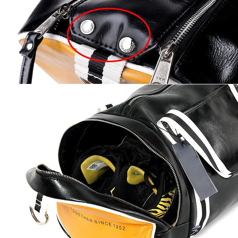 PU Sport Gym Bag Women Men Shoulder Bags Fitness Yoga Training Waterproof Travel Bag Handbag Daily Handbag Shoes Storage Pocket 240415
