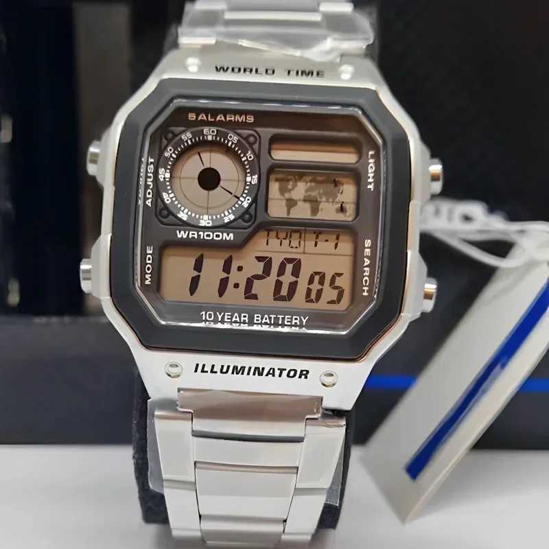 New Busin Waterproof Stainless Steel Str Watch Mens D Digital Alarm Clock Relogio Good quality free shipping