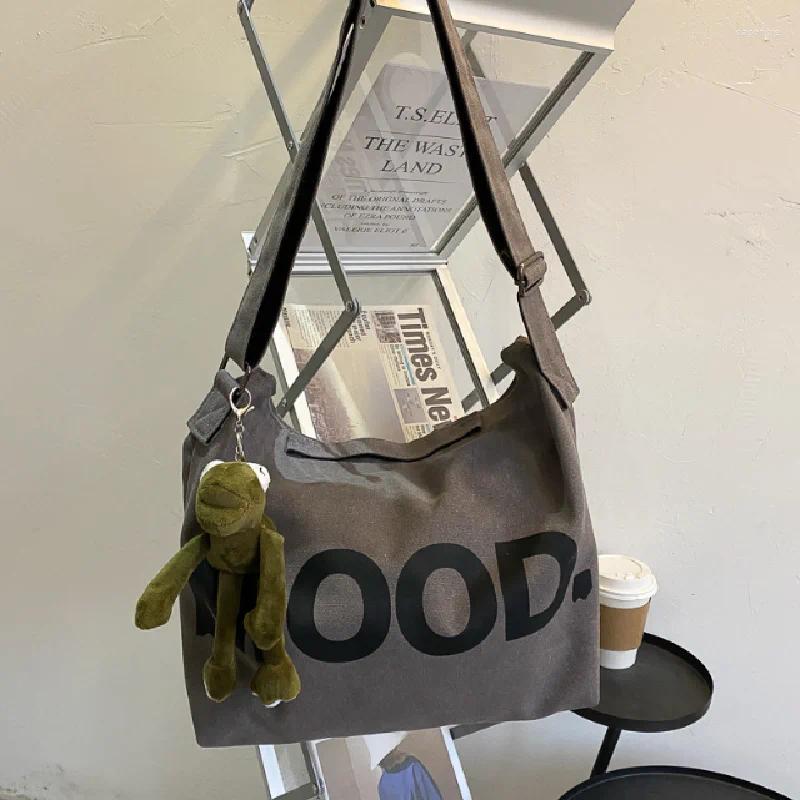 2025 NEW Evening Bags Canvas Women Messenger Bag Female Art Vintage Big Shoulder Satchels Haruku Fashion Hip Hop Large Student Crossbody School zhanyi