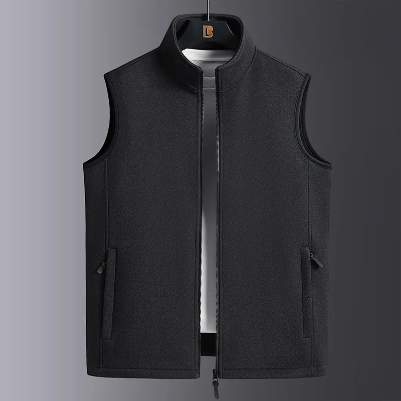 2024 Fashion Plus Size Male Warm Waistcoat Fleece Vest Mens Lamb Cashmere Sleeveless Coat Men Clothing Winter 241129
