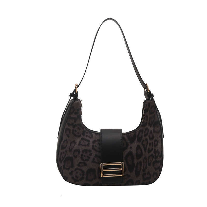 Super popular niche leopard print bag for women 2024 new autumn and winter fashion versatile crossbody bag, single shoulder armpit handbag