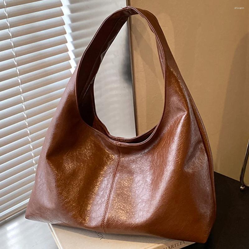 2025 NEW Totes Women PU Simple Carrying Bag Large Capacity Fashion Shoulder Solid Color Stylish Purse Hasp Closure Chic Hobo zhanyishengli