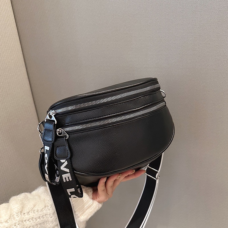 New Wide Shoulder Belt Waist Bag Trendy And Fashionable Single Shoulder Women's Bag Crossbody Handbag Chest Bag