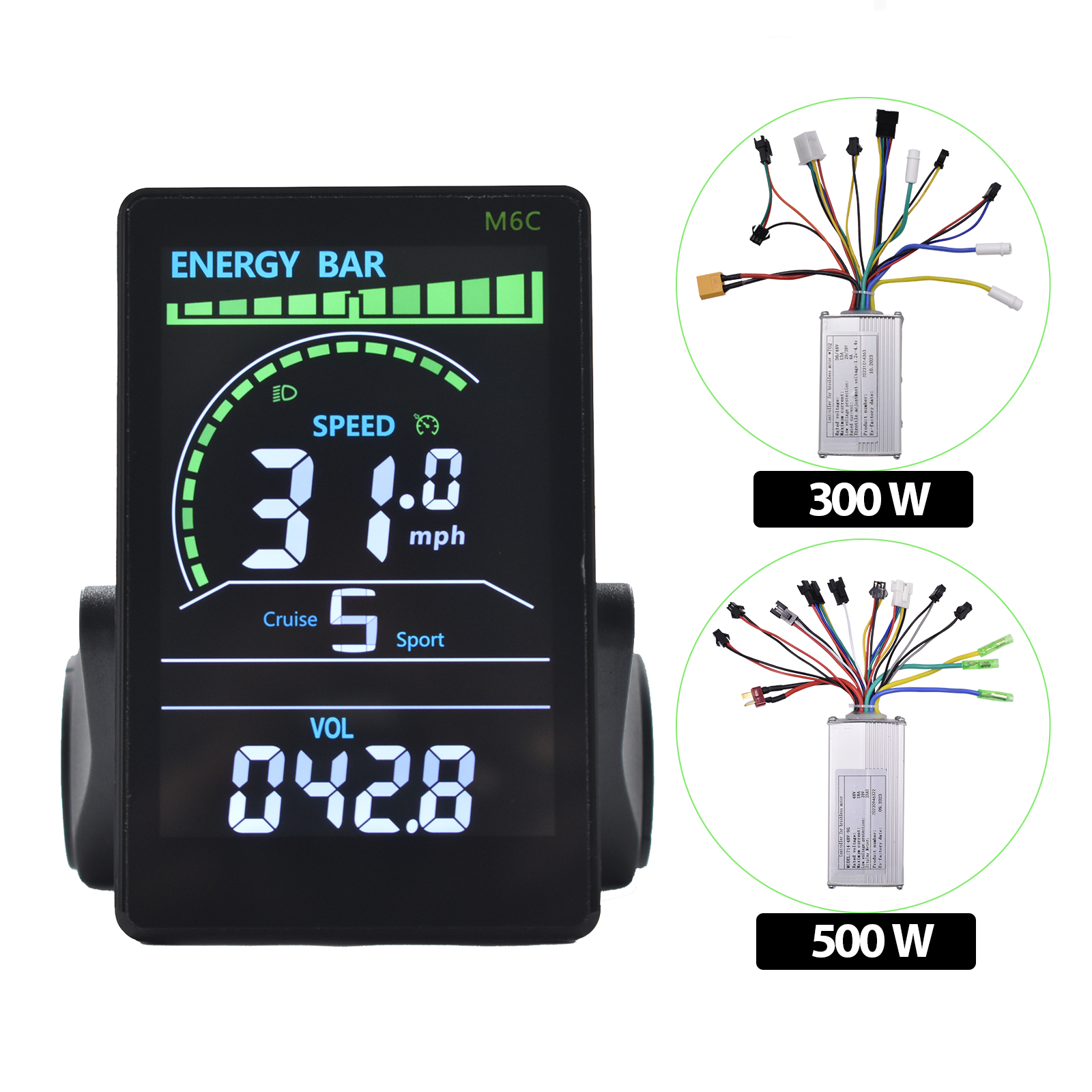 350wElectric Bike Scooter Brushless Controller 24V/36V/48V Electric Bike Colorful LCD Display Meter Electric Bike Kit Part
