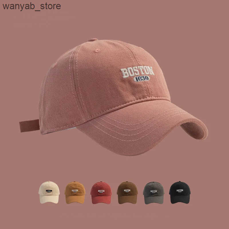 Ball Caps Embroidered baseball cap casual solid color dad hat breathable and adjustable sun hat suitable for womens daily use L240910
