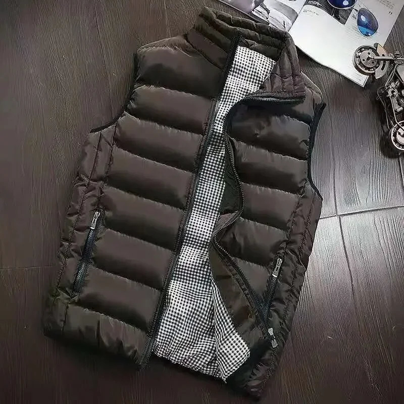 2024 Highend Cotton Vest Jacket Waistcoat Mens Autumn and Winter Selling Fashion Casual Comfortable Sleeveless 241129