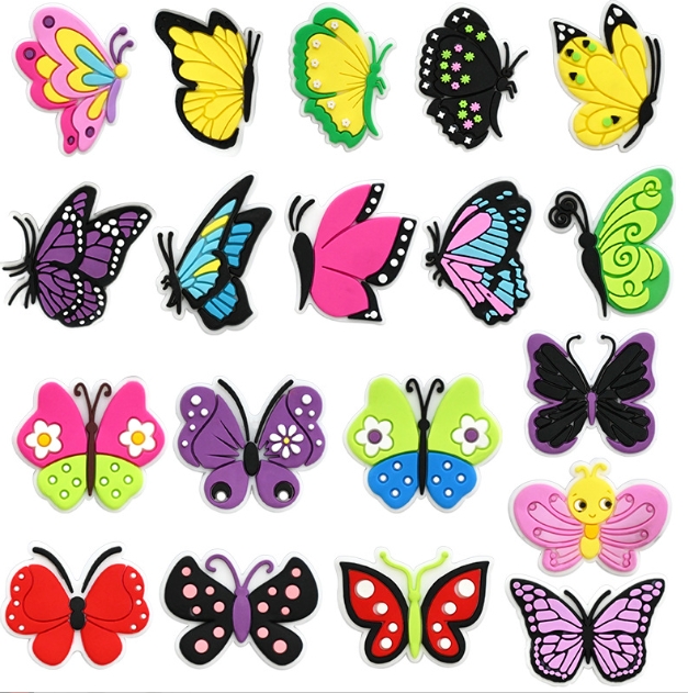 music people pink girl butterfly muti style shoe part accessories clog charm decoration buckle DIY gift