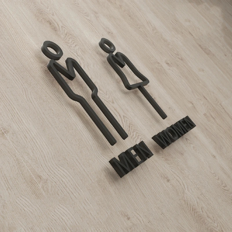 Toilet Logo Creative WC Logo Door Stickers Mens and Womens Toilet Logo Door Stickers 241127