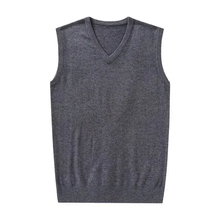 Highend Vneck Knitted Sweater Vest for American Middleaged Men A Warm and Casual Sleeveless Autumn Winter 241129