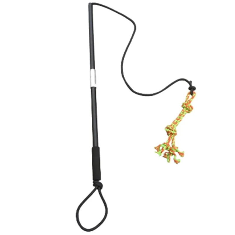 Interactive Flirt Pole for Large Dogs Chase Tug of War Lure Chewing Toy for Outdoor Exercise Training Dog Teaser Wand