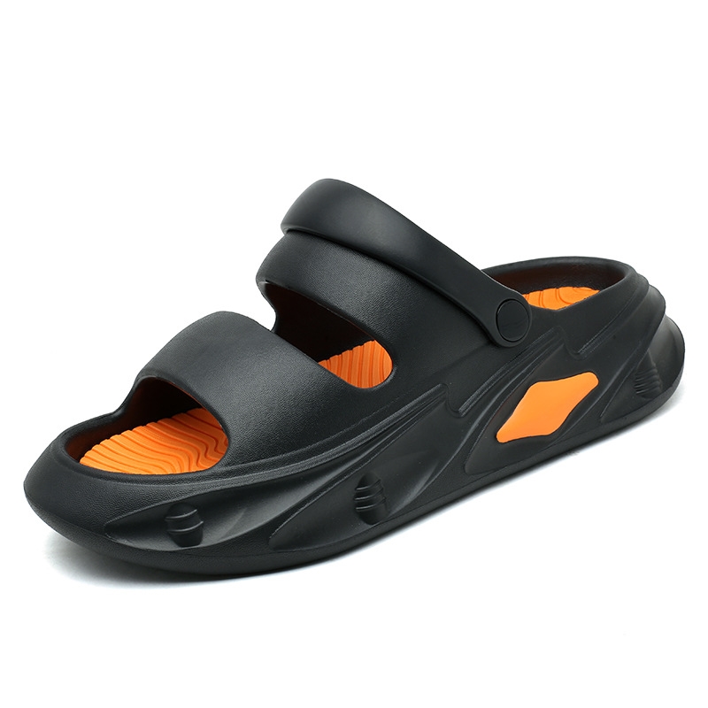 thick soles summer men's Beach anti slip dual-purpose sandals external wear couple's oversized perforated shoes Lhshoe