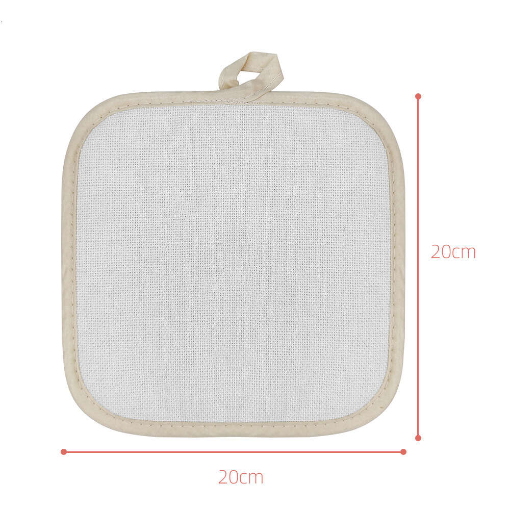 8 inch Linen Sublimation Pot Holder Blank Customized Printing Kitchen Cookware Sublimated Pot Holders
