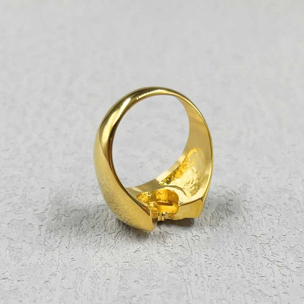 Band Rings Hip hop horseshoe shaped horsehead ring with rhinestones suitable for men gold stainless steel Rjockey club jewelry Anillo J240429