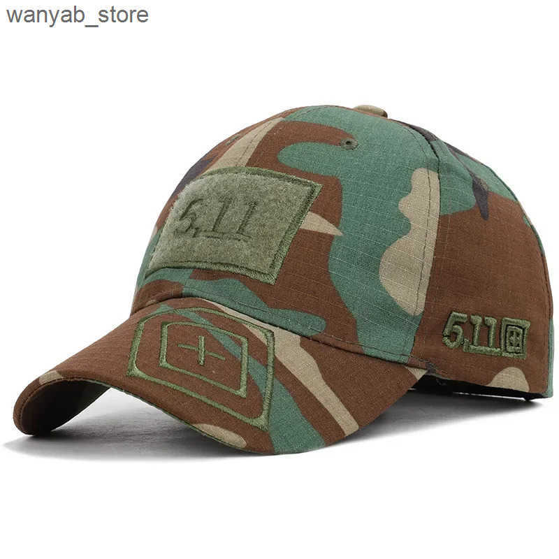 Ball Caps Mens tactical baseball cap fan colored cotton snap button green jungle game cap fishing sports camping cap L240910