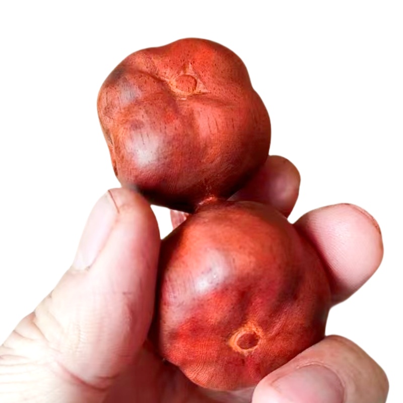 Handcrafted Pear Wood Handle Featuring Unique Persimmon Shape Design