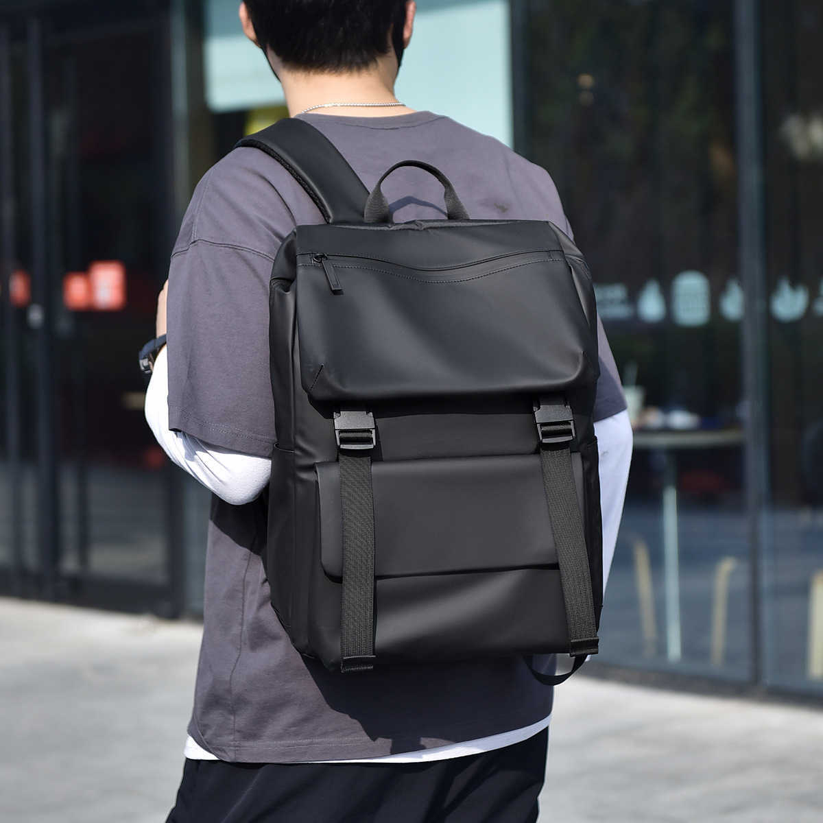 Backpack, Men's Computer Bag, College Student Minimalist New Style, Fashionable Business Commuting Backpack 241129
